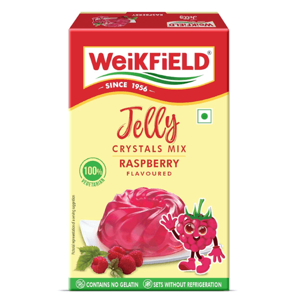 weikfield jelly crystals mix raspberry flavoured 90 gm