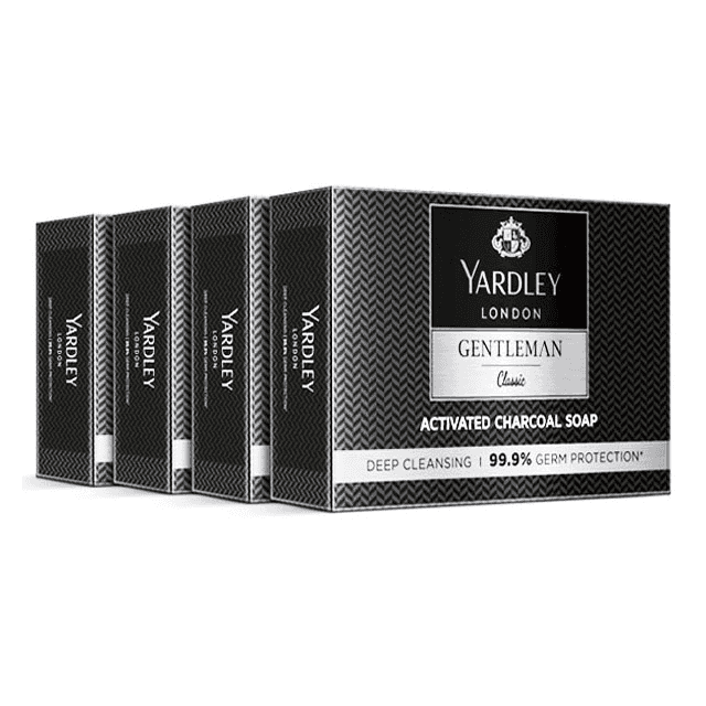 yardley gentleman classic activated charcoal soap 4*100 gm