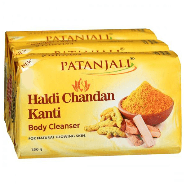 patanjali haldi chandan kanti body cleanser (soap) 3*150 gm