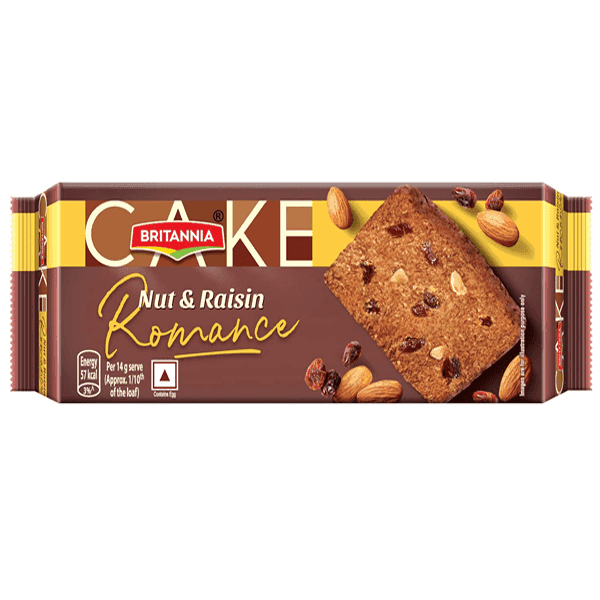 britannia nut & raisin romance cake 140 gm