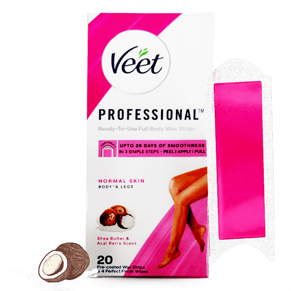 veet professional normal skin hair removal wax strips 20 strips 
