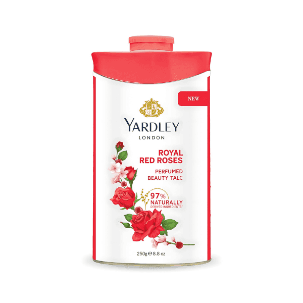 yardley royal red roses perfumed beauty talc 250 gm