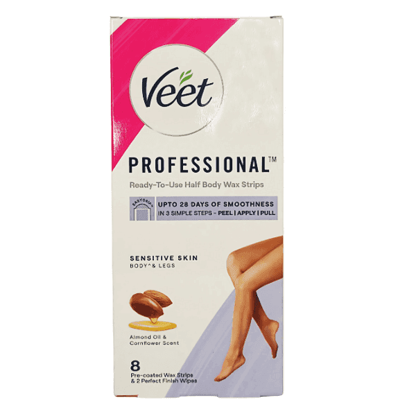 veet professional sensitive skin hair removal wax strips 8 strips 