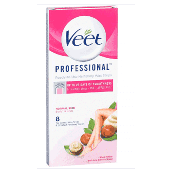 veet professional normal skin hair removal wax strips 8 strips 