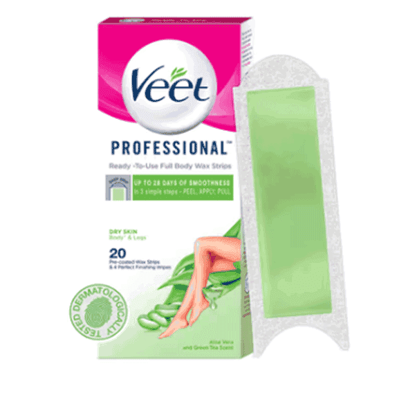 veet professional dry skin hair removal wax strips 20 strips