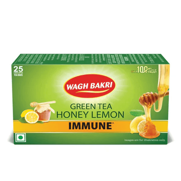 wagh bakri green tea honey lemon immune 25 teabags 'number'*1.3 gm (1+1)