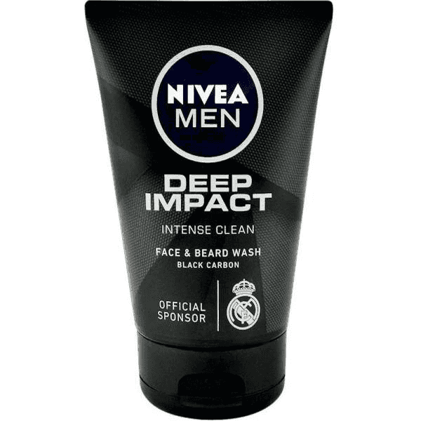 nivea man deep impact face & beard wash 100 gm