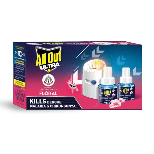 all out ultra floral liquid vaporiser (machine + 2 refills*45 ml)