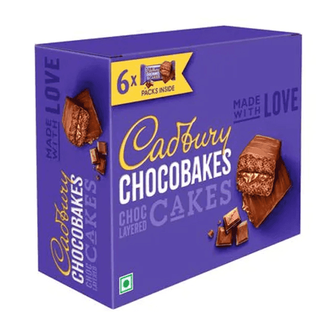 cadbury chocobakes cakes 6 pcs 114 gm