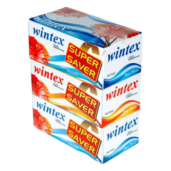 wintex ultima face tissue (180 pulls) 200*200 mm 3 box 