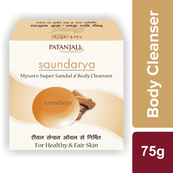 patanjali saundarya sandal body cleanser (soap) 75 gm