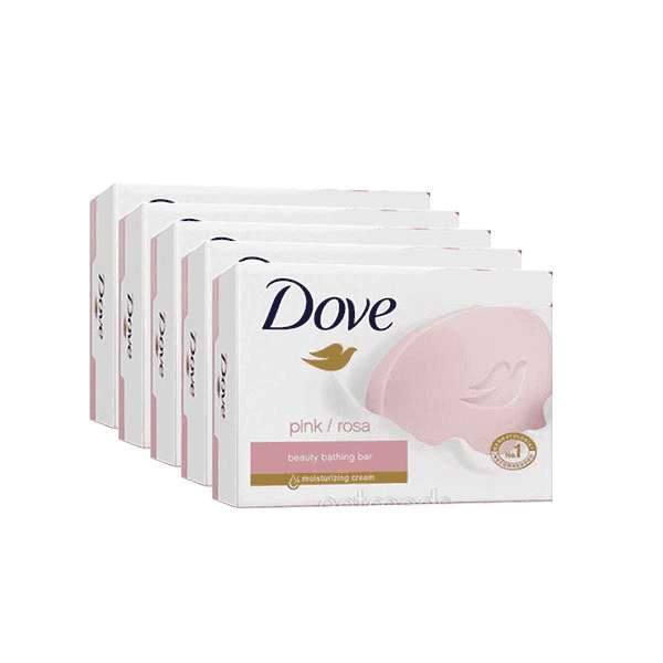 dove pink beauty bathing bar/soap set 5*125 gm