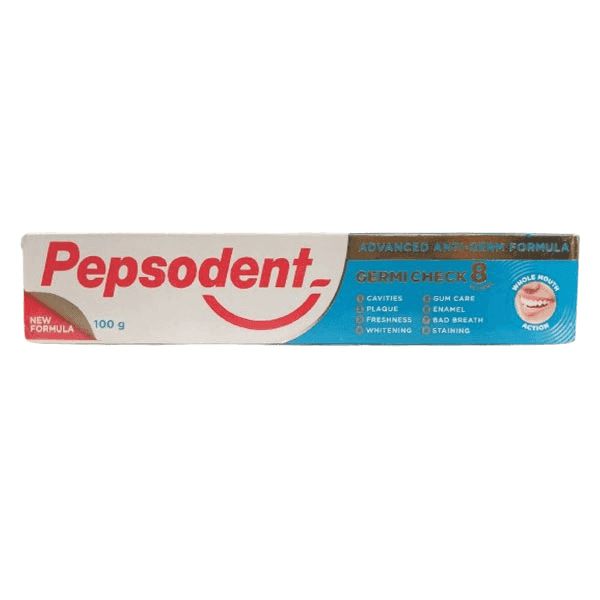 pepsodent germi check 8 actions advanced anti-germ formula tooth paste 100 gm