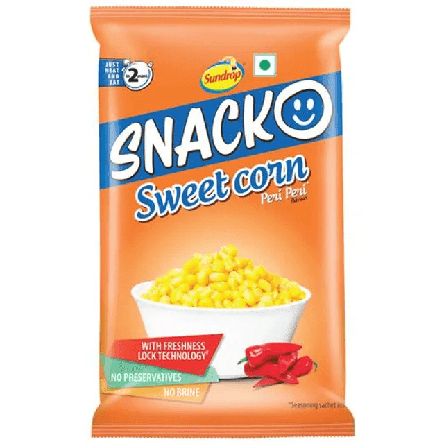 sundrop snacko sweet corn peri peri 153.1 gm