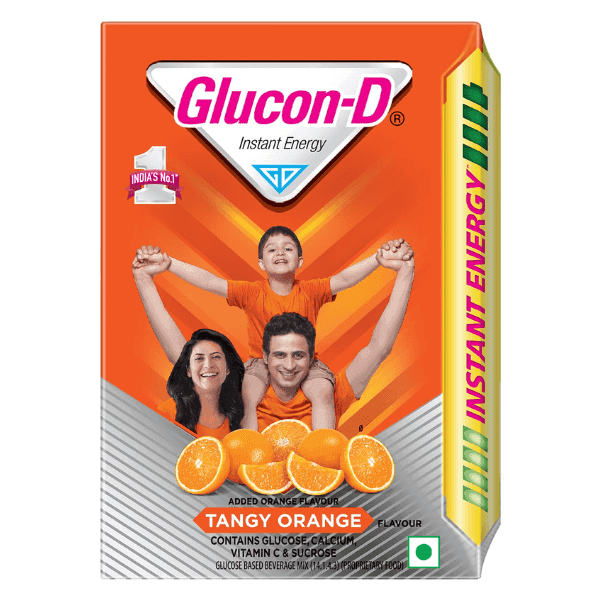glucon-d tangy orange instant energy glucose powder 200 gm