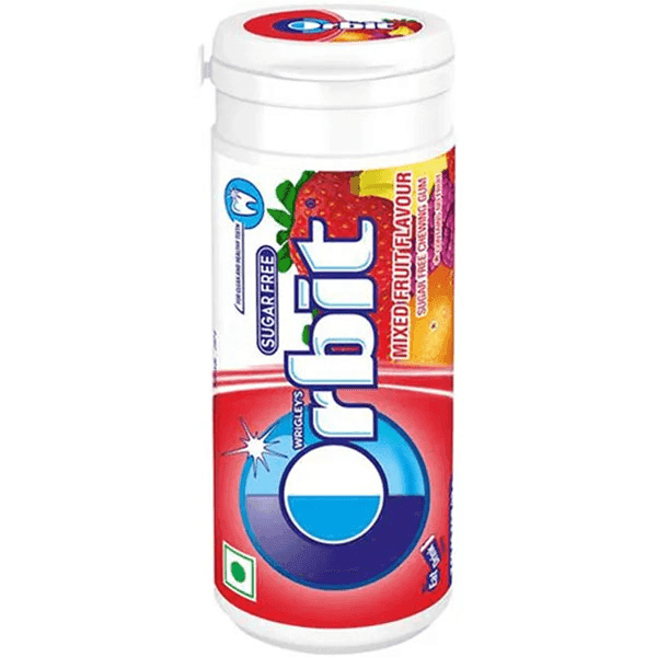 wrigley's orbit sugar free mixed fruit flavour chewing gum 22 gm