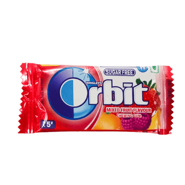 wrigley's orbit sugar free mixed fruit flavour chewing gum 3.3 gm