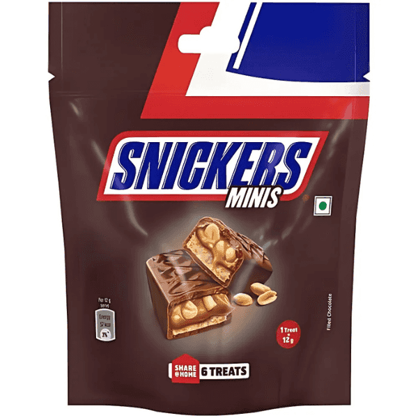 snickers minis filled chocolate 6*12 gm