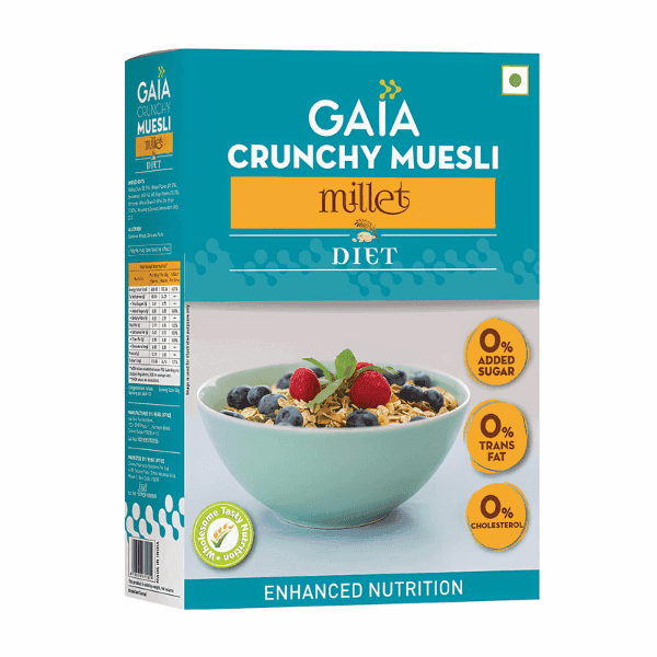gaia crunchy muesli millet diet 400 gm
