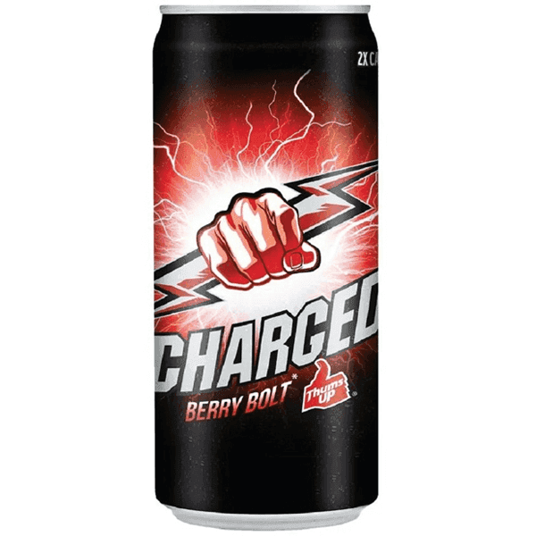 thums up charged berry bolt energy drink 300 ml (can)