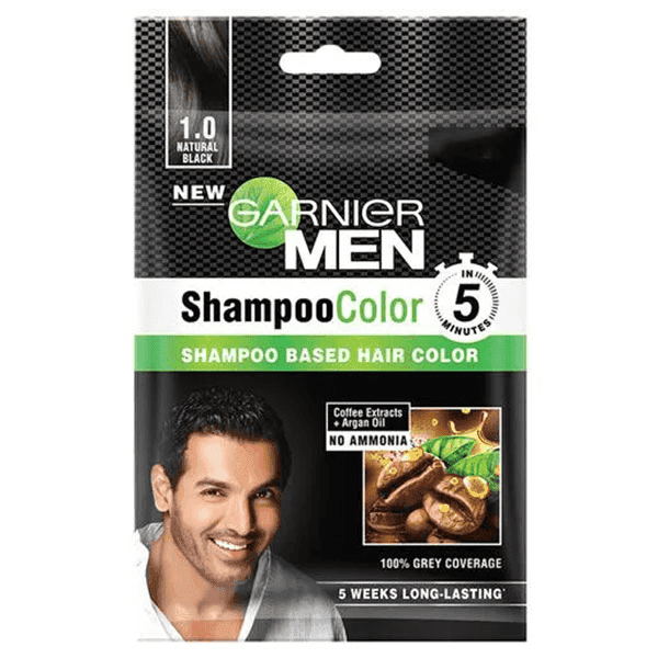 garnier men shampoo color 1.0 natural black 10 ml + 10 ml