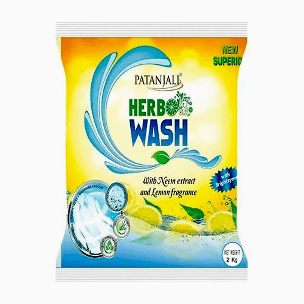 patanjali herbo wash detergent powder 2 kg (with neem & lemon fragrance)