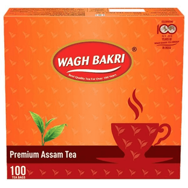 wagh bakri premium assam tea 100 tea bags*2 gm