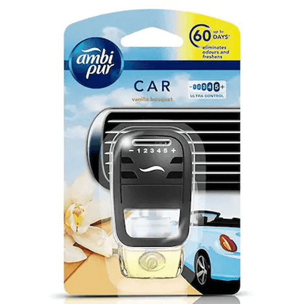 ambi pur vanilla bouquet car freshener 7.5 ml (1 diffuser + 1 perfume bottle)