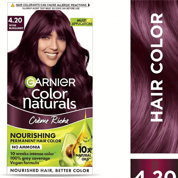 garnier color naturals creme riche hair color no.4.20 wine burgundy 70 ml + 60 gm