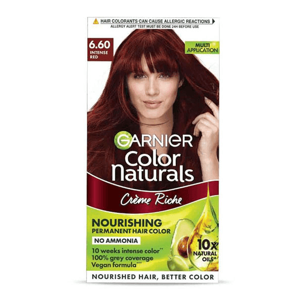 garnier color naturals creme riche hair color no.6.60 intense red 70 ml + 60 gm