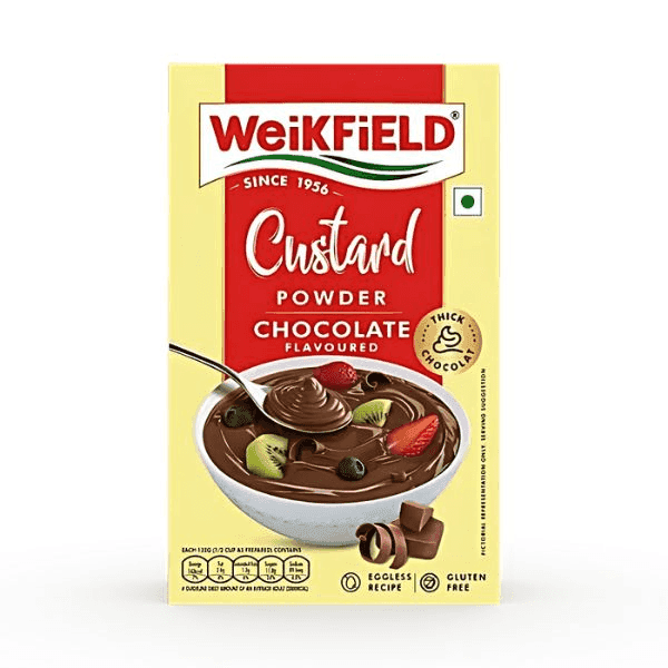 weikfield custard powder chocolate flavoured 80 gm