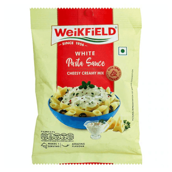 weikfield white pasta sauce cheesy creamy mix 30 gm