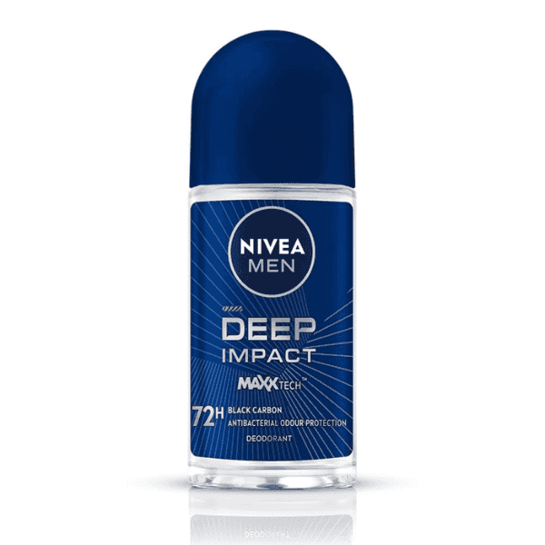 nivea men deep impact freshness deodorant black carbon roll on 50 ml