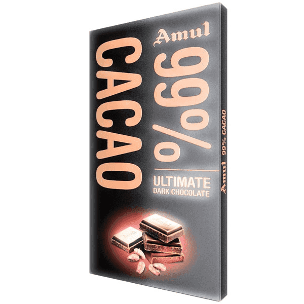 amul 99% cacao ultimate dark chocolate 125 gm