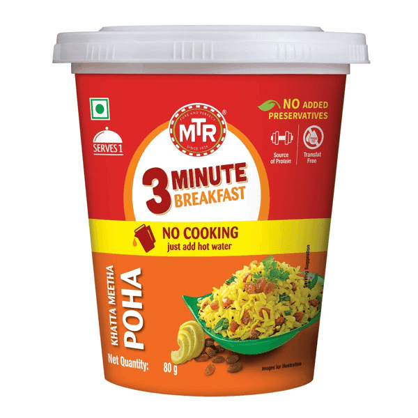 mtr 3 minute breakfast khatta meetha poha (cup) 80 gm 
