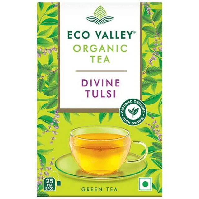 eco valley organic green tea divine tulsi 25 n*1.7 gm 