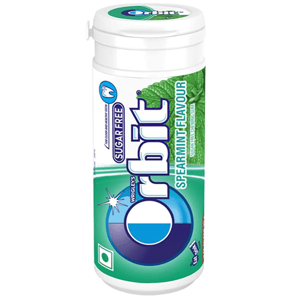 wrigley's orbit sugar free spearmint flavour chewing gum 22 gm