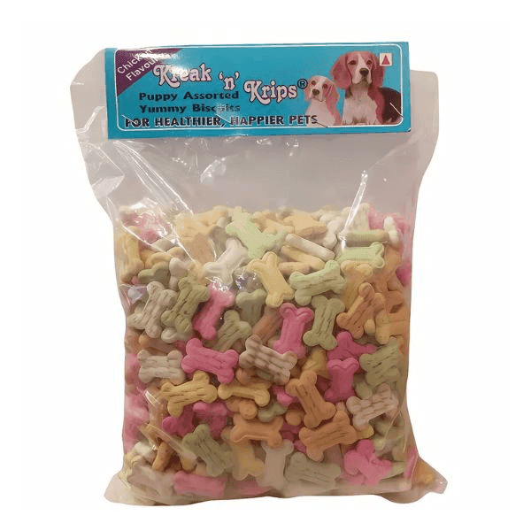 kreak 'n' krips chicken flavour puppy assorted yummy biscuits 1 kg