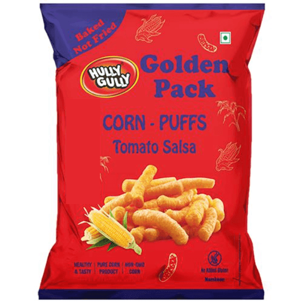 hully gully golden pack tomato salsa corn puffs 120 gm 
