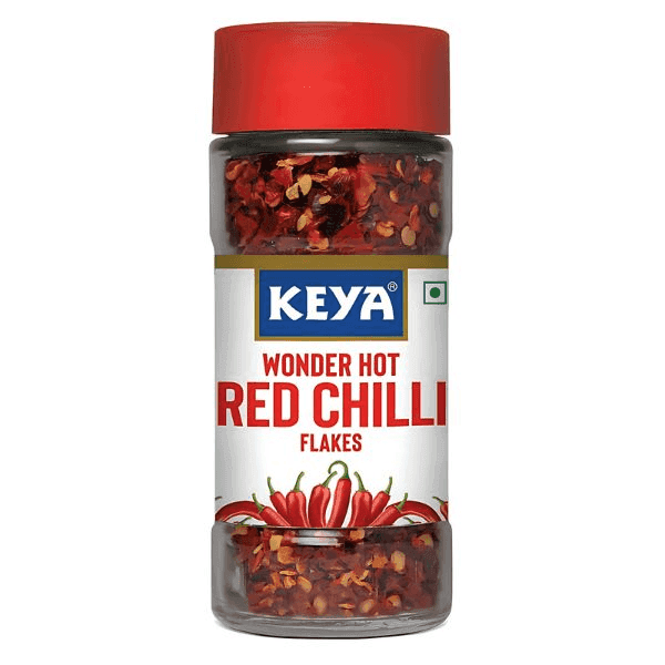 keya wonder hot red chilli flakes 40 gm