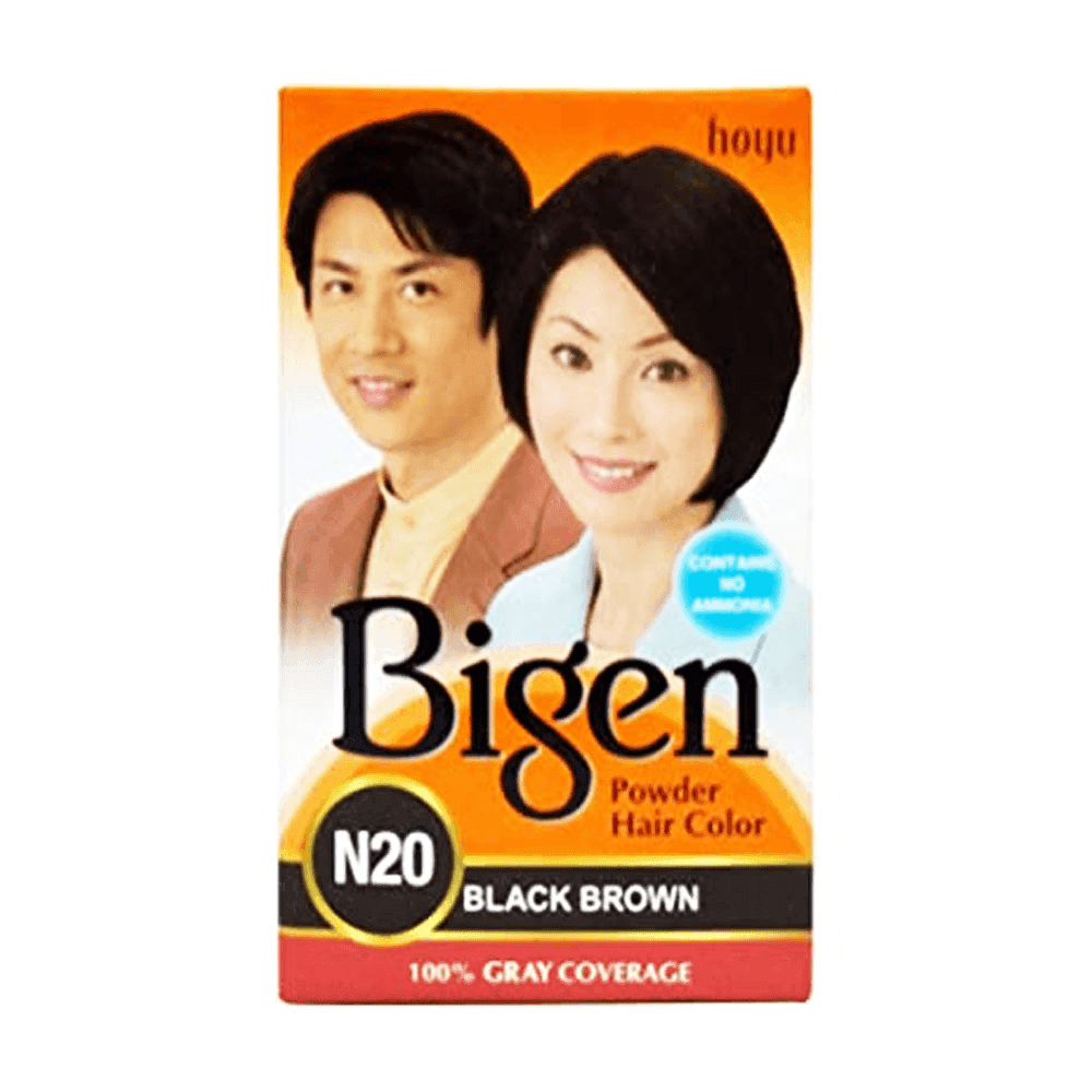 bigen powder hair color n20 black brown 6 gm