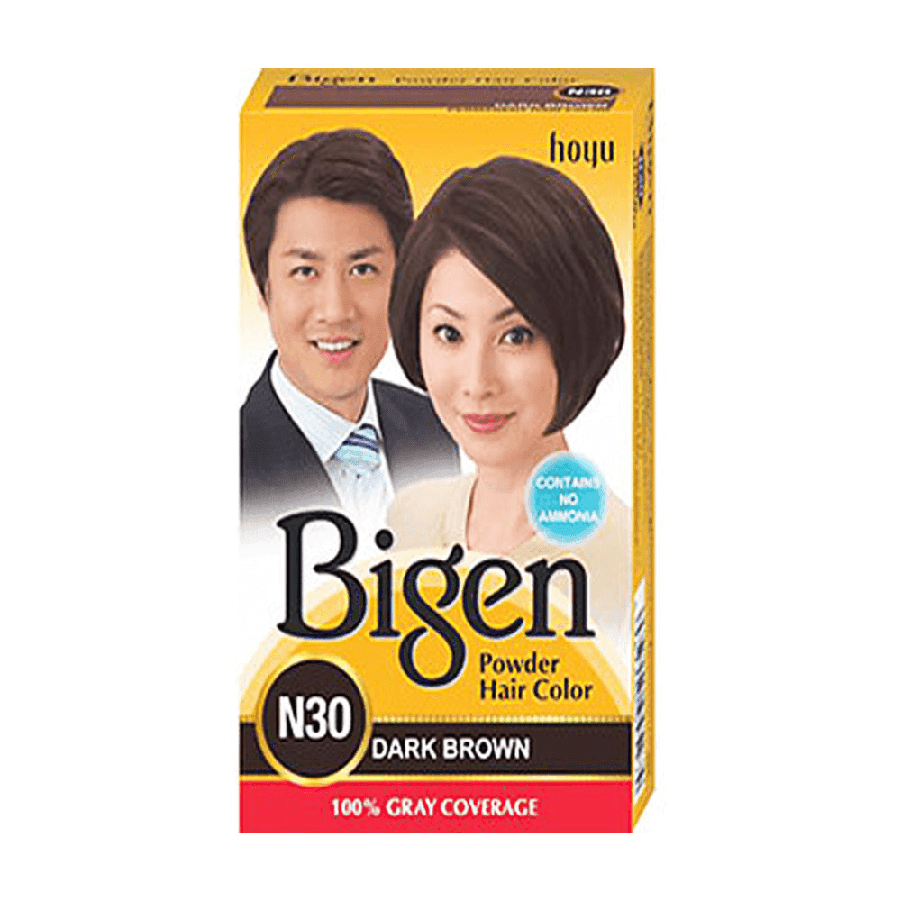 bigen powder hair color n30 dark brown 6 gm