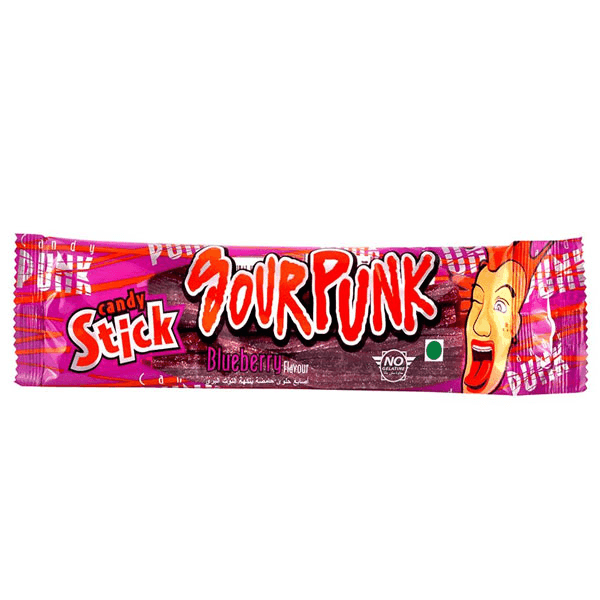 sour punk candy stick blueberry flavour 40 gm