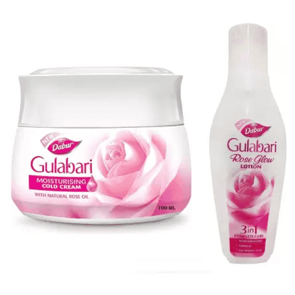 dabur gulabari moisturizing cold cream 100 ml + dabur gulabari rose lotion 50 ml free