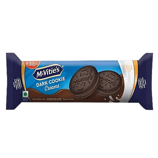 mcvitie's dark cookie creams chocolate biscuit 112 gm