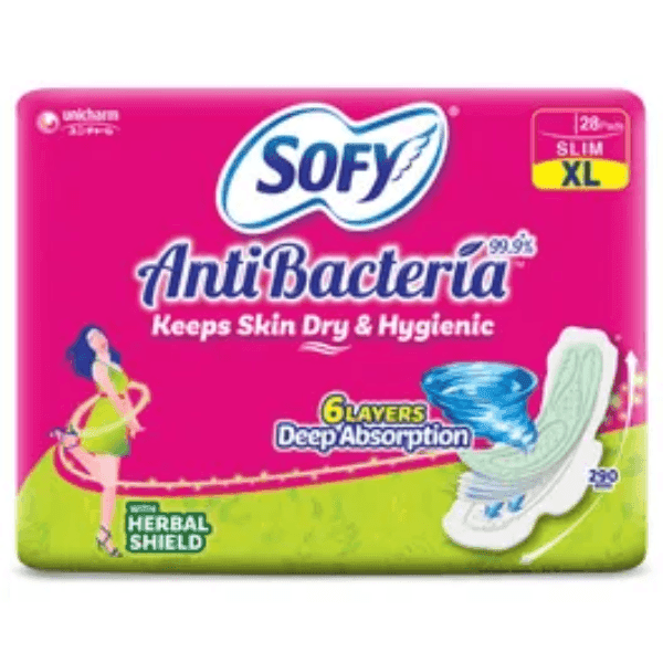 sofy anti bacteria sanitary pads (xl) 28 pads