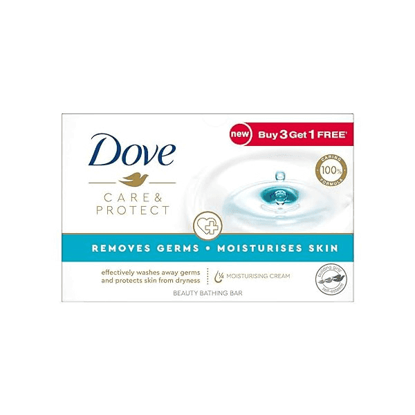 dove care & protect bathing bar/soap set 4*100 gm 