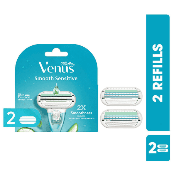 gillette venus smooth sensitive aloe extracts 2 refills