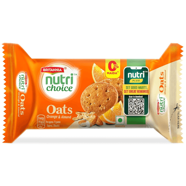 britannia nutri choice oats orange & almond biscuits 75 gm