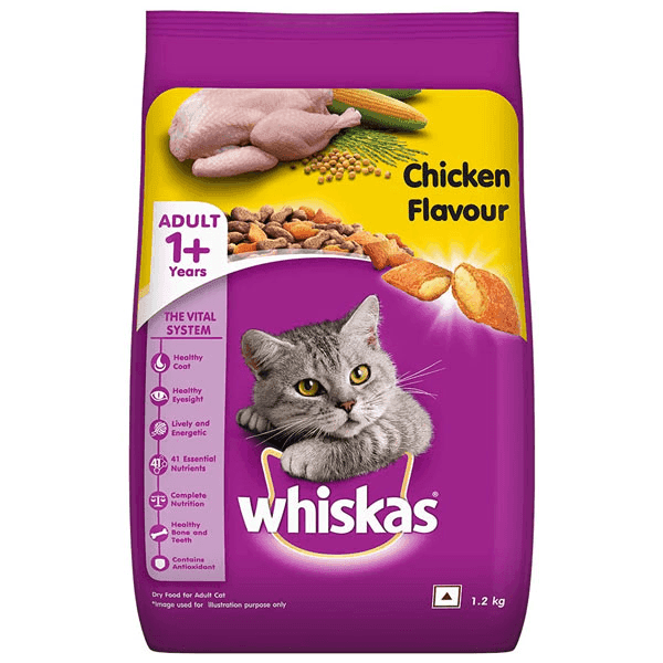 whiskas adult (1+ years) chicken flavour cat food 1.2 kg